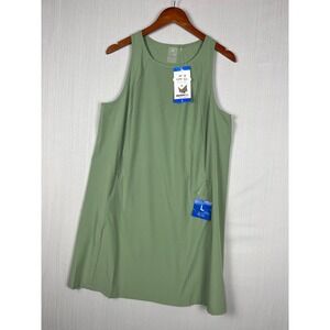 Gerry UPF 50+ Sun Dress Women Large Green Sleeveless Quick Dry Outdoor Hiking